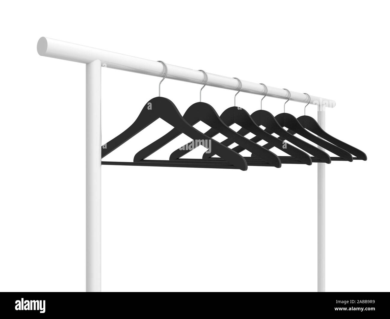 Clothing rack. 3d illustration isolated on white background Stock Photo