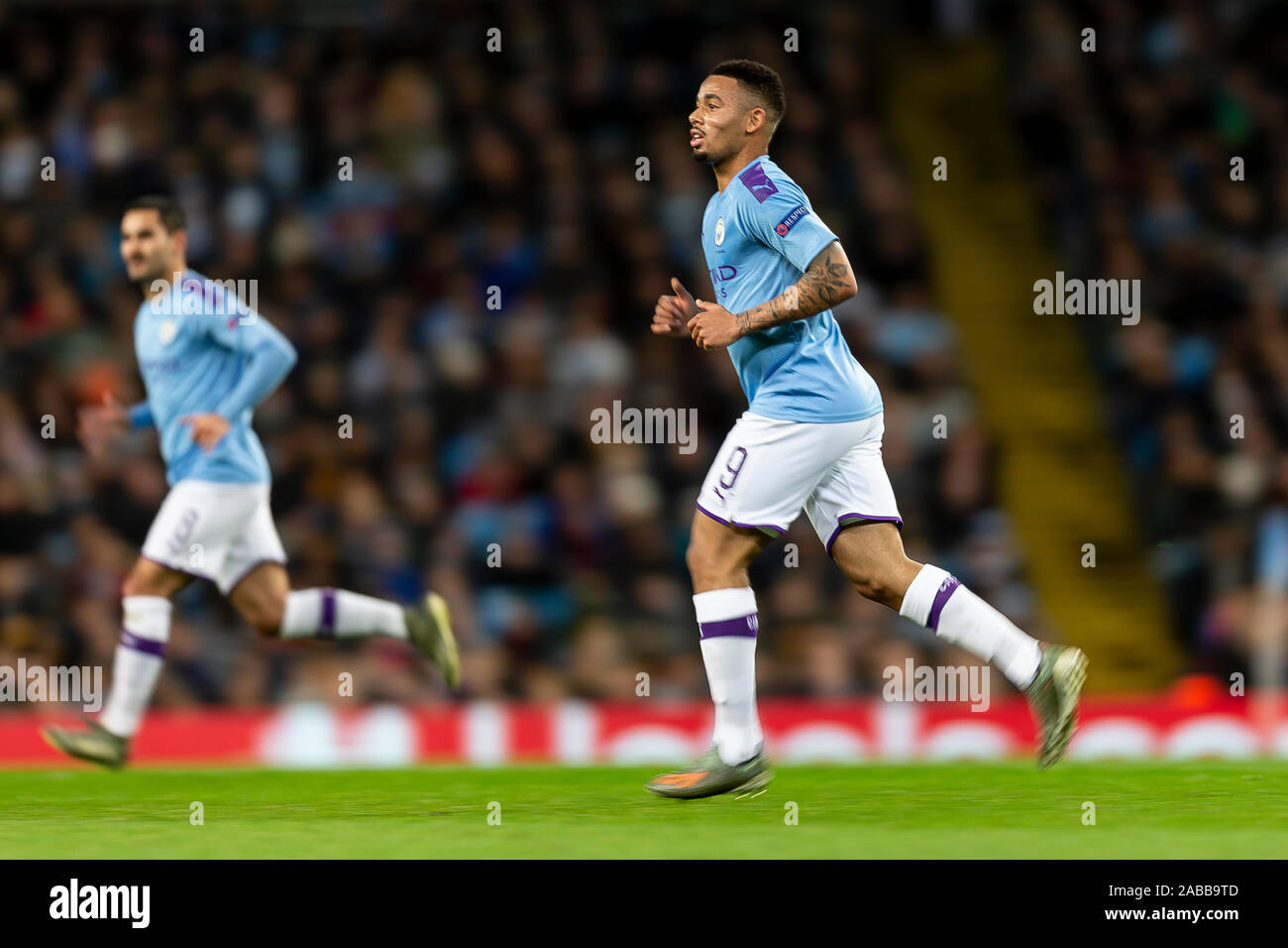 Manchester, UK. 26th Nov, 2019. Gabriel Jesus of Manchester City during the UEFA Champions League Group C match between Manchester City and Shakhtar Donetsk at the Etihad Stadium on November 26th 2019 in Manchester, England. (Photo by Daniel Chesterton/phcimages.com) Credit: PHC Images/Alamy Live News Stock Photo