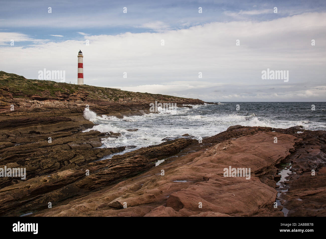 Tarbat Ness Lighthouse, Portmahomack, Scotland Stock Photo