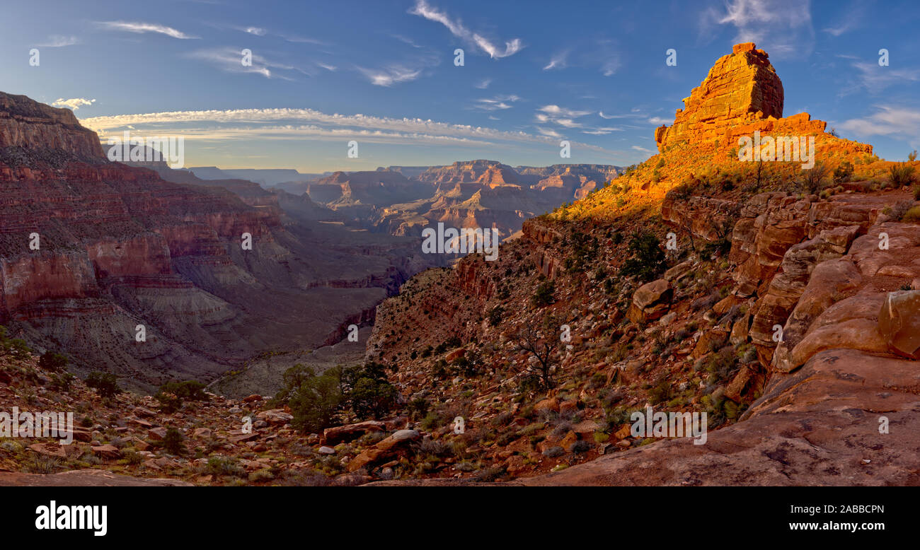O'Neill Butte viewed from South Kaibab Trail Grand Canyon Stock Photo