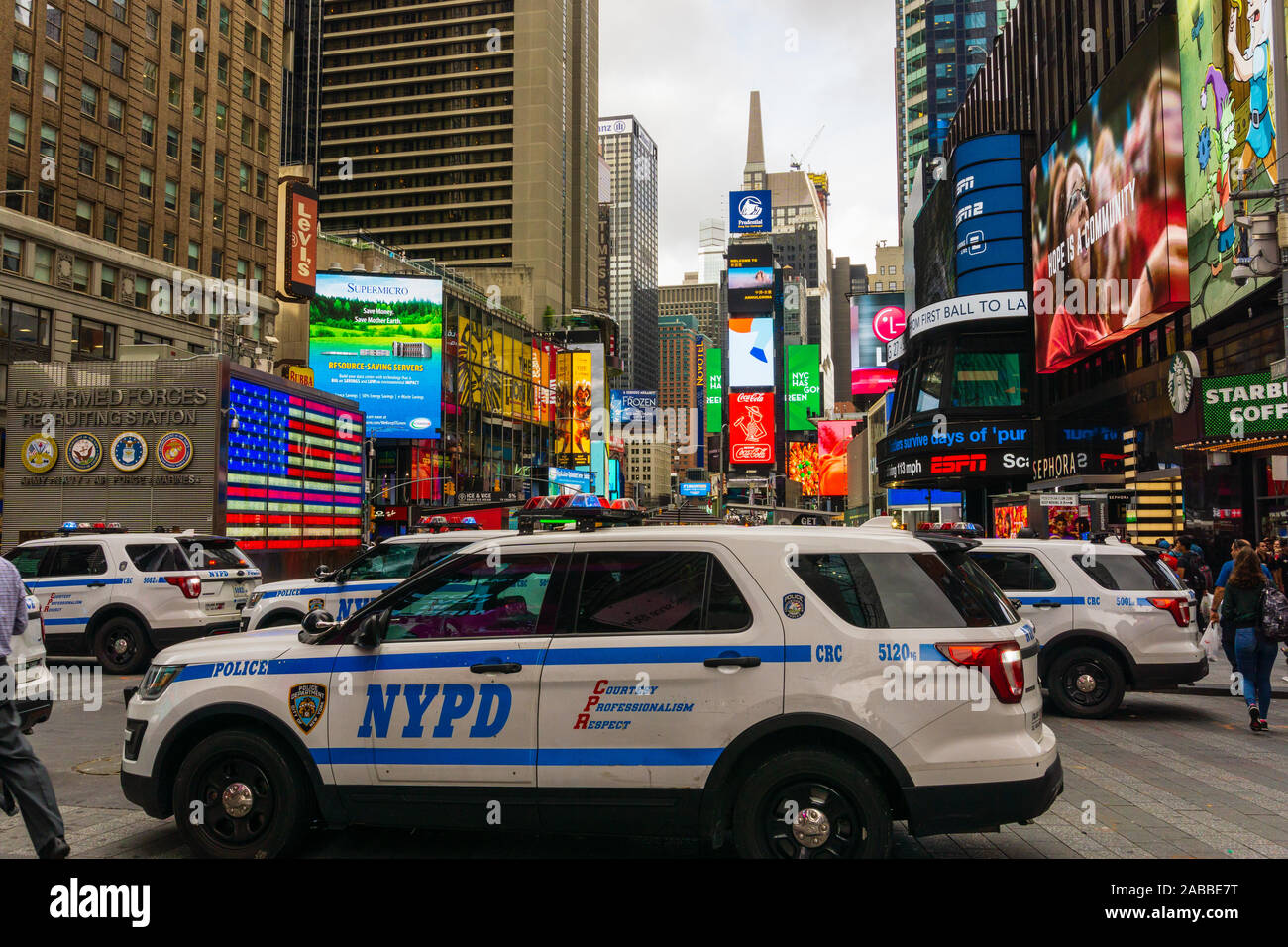 New York, USA - aug 20, 2018: New York City Police Department car in Time Square, New York City Stock Photo