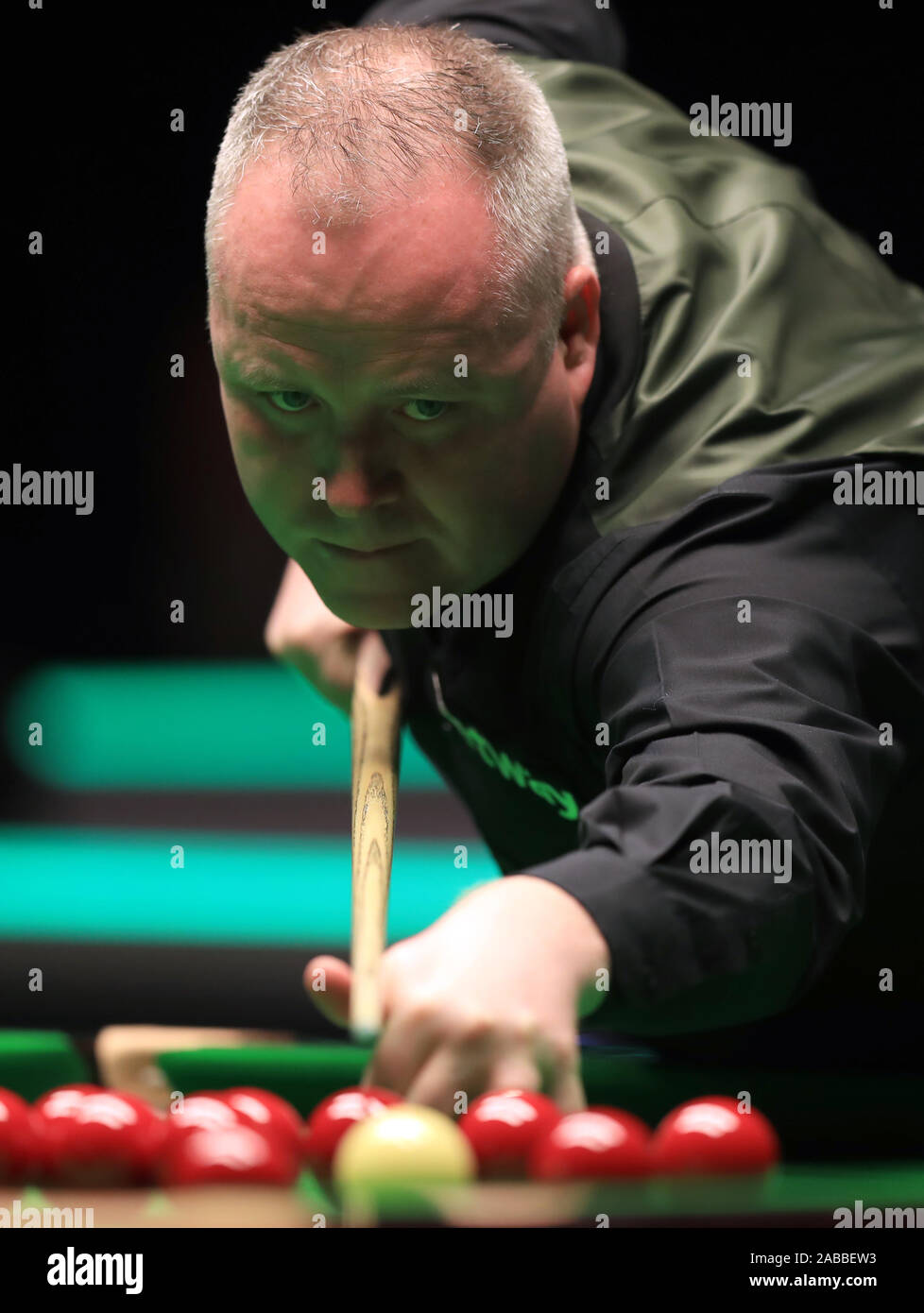 John Higgins in action against Peter Lines during day one of the Betway UK Championship at the York Barbican. Stock Photo