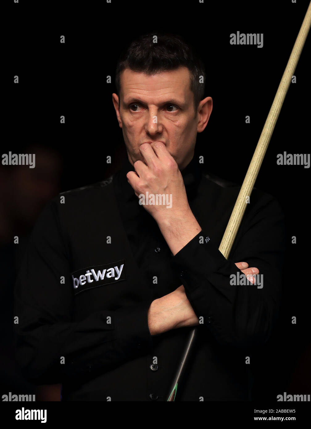 Peter Lines in action against John Higgins during day one of the Betway UK Championship at the York Barbican. Stock Photo