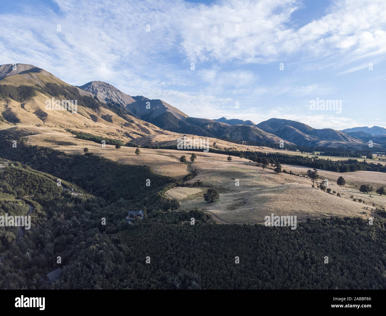 new zealand rolling hills Stock Photo