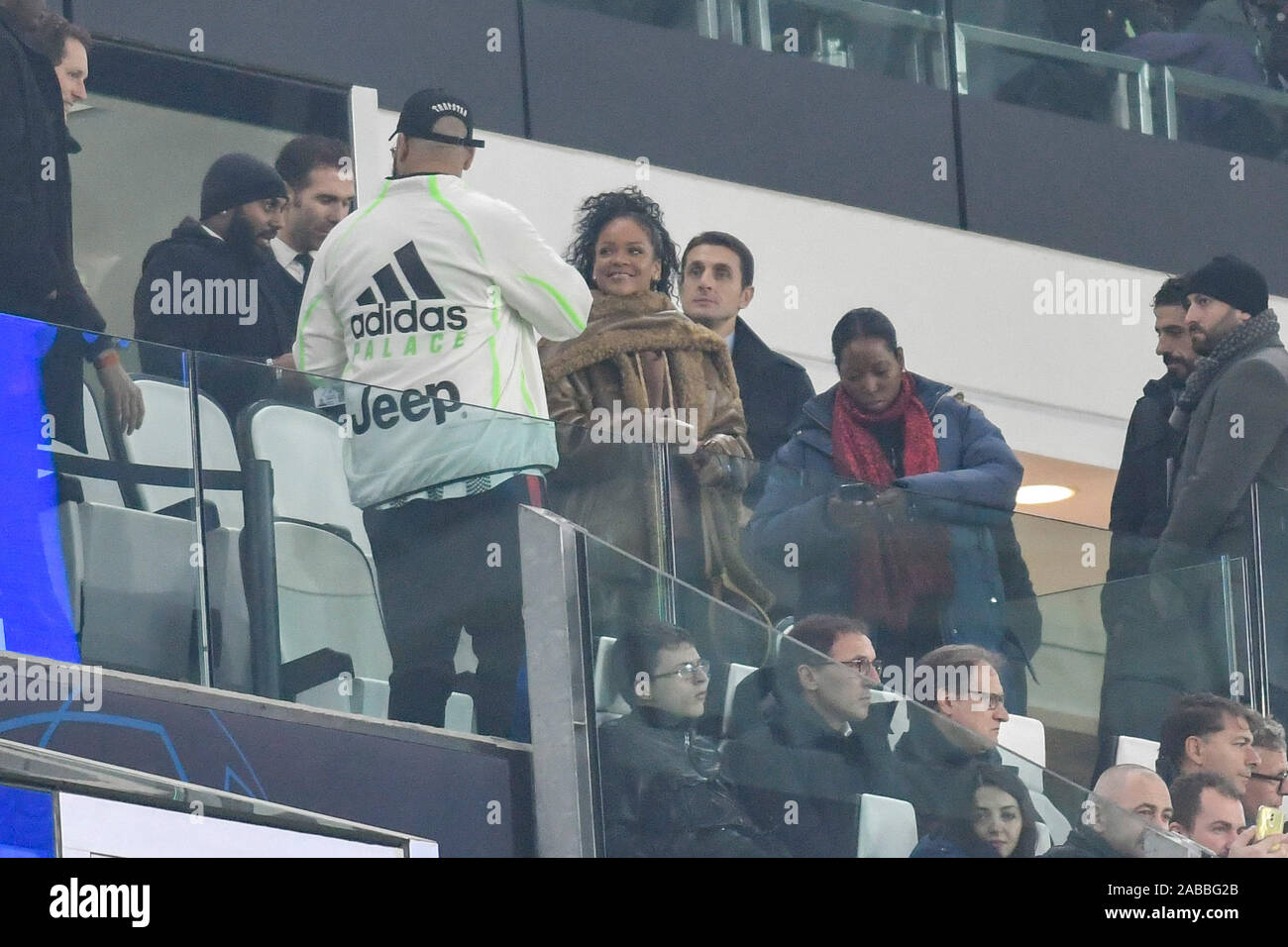 Turin, Italy. 26th Nov, 2019. Rihanna at the Allianz Stadium to see Juventus - Atletico Madrid In the Photo: Robyn Rihanna Fenty Credit: Independent Photo Agency/Alamy Live News Stock Photo