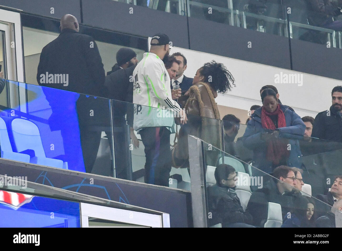 Turin, Italy. 26th Nov, 2019. Rihanna at the Allianz Stadium to see Juventus - Atletico Madrid In the Photo: Robyn Rihanna Fenty Credit: Independent Photo Agency/Alamy Live News Stock Photo