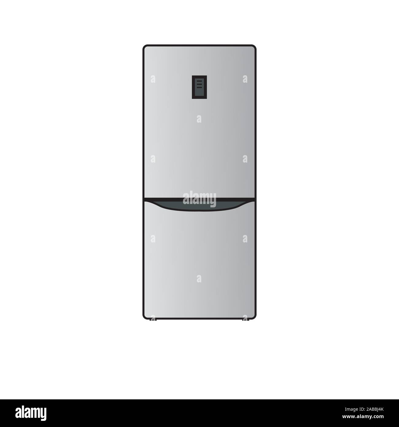 Vector illustration of a modern gray refrigerator. Stock Vector