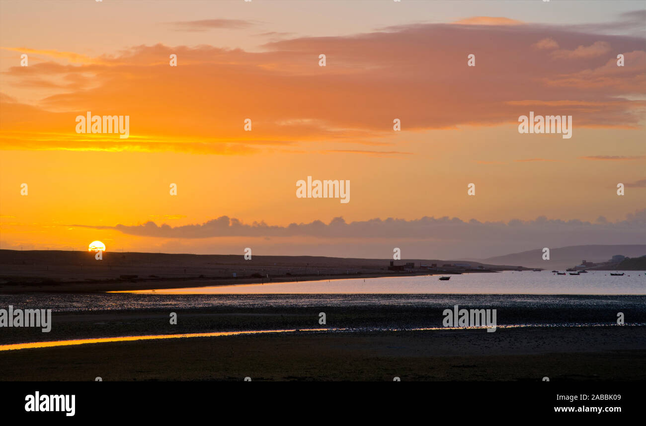 Chesil beach at dusk, Stock Photo