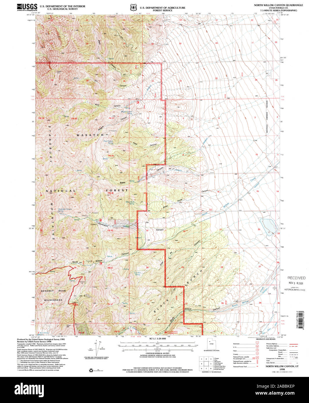 UT North Willow Canyon 251010 1998 24000 Restoration Stock Photo Alamy