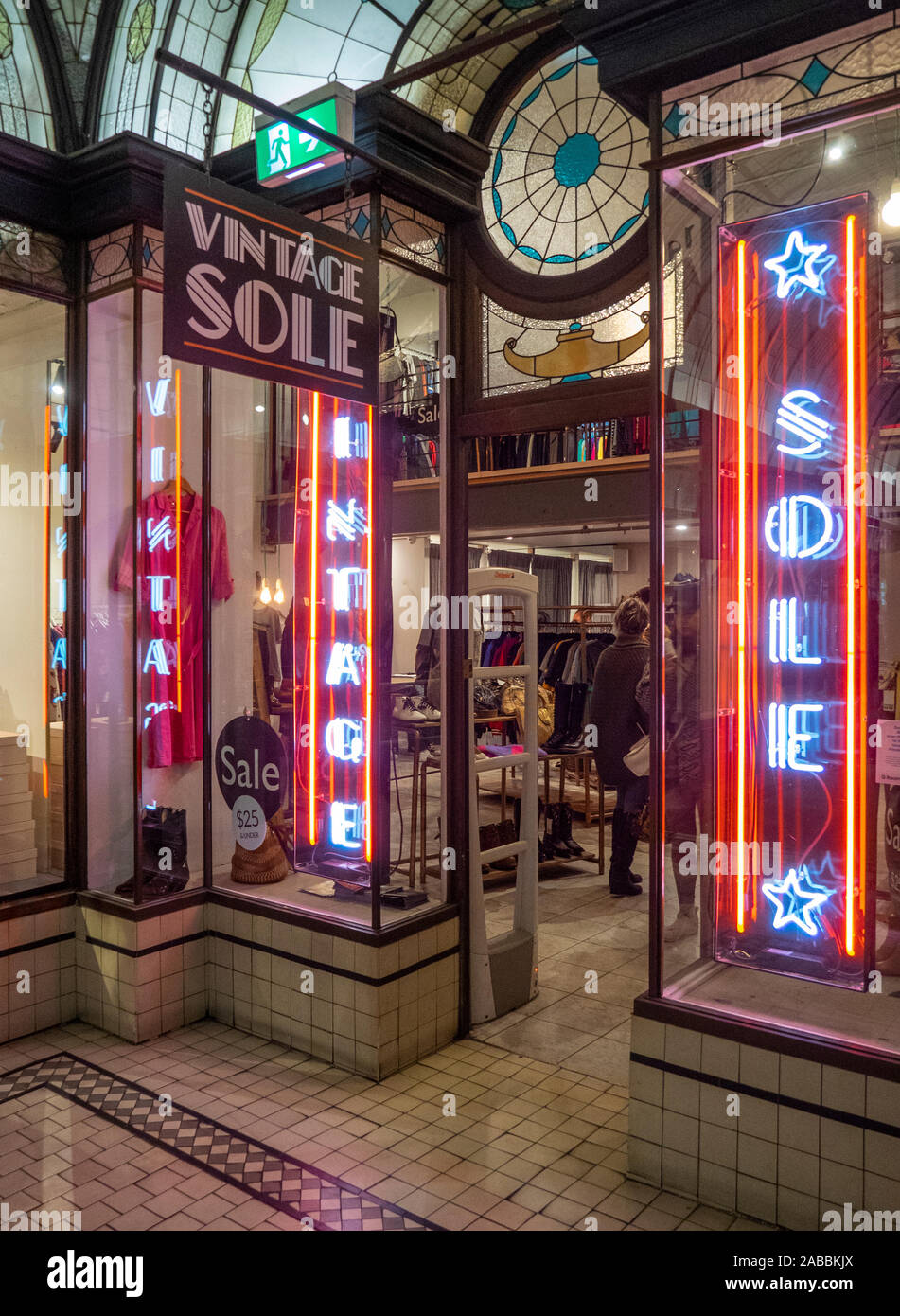 Vintage Sole clothing shop in historic Cathedral Arcade in Nicholas