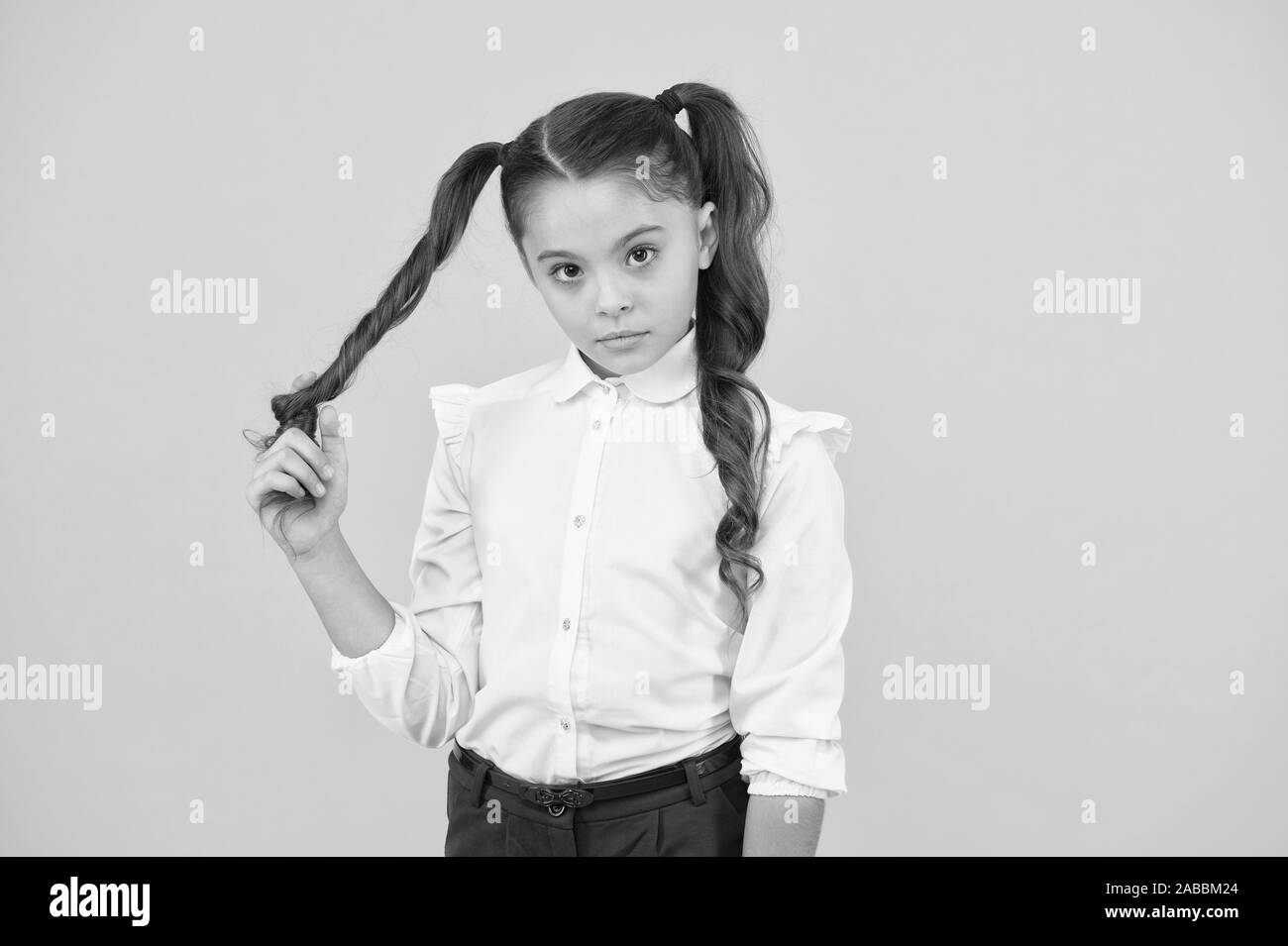 Curly Hair Ponytails For Back To School Adorable Small Girl