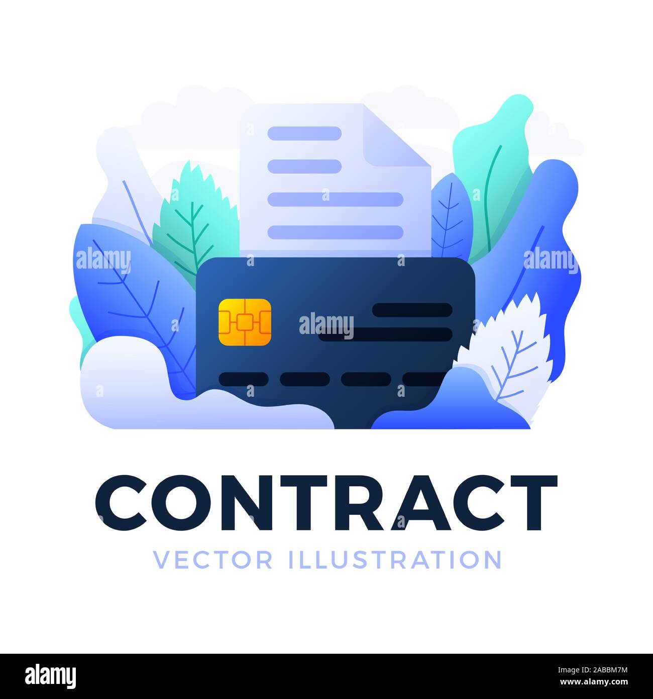 Bank document with credit card vector stock illustration isolated on a ...