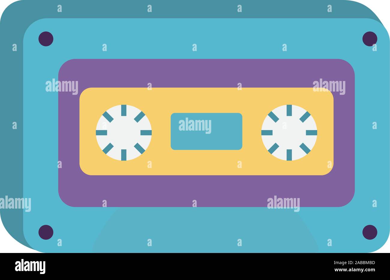 retro classic cassette music icon on white background vector ...