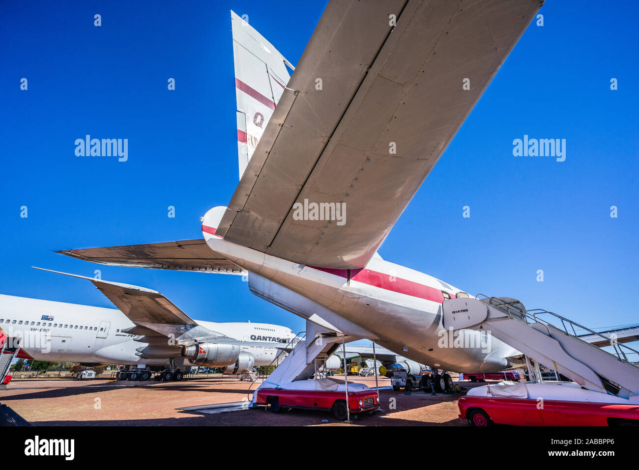 aircraft on exhibit at the Qantas Founders Outback Museum in Longreach, Central West Queensland, Australia Stock Photo