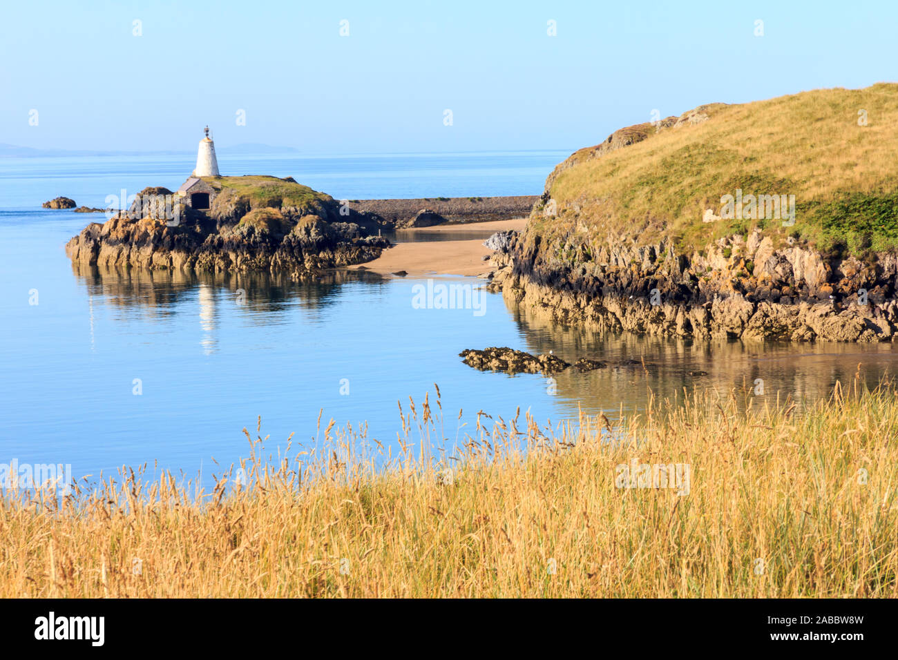 Scenic view of Llanddwyn island in Anglesey, Wales Stock Photo
