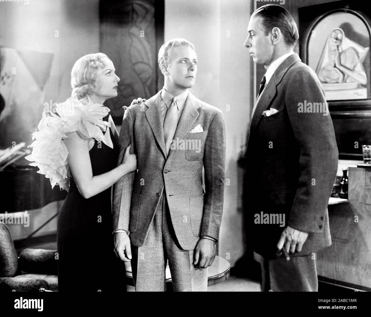 BRIEF MOMENT, from left, Carole Lombard, Gene Raymond, Arthur Hohl, 1933 Stock Photo