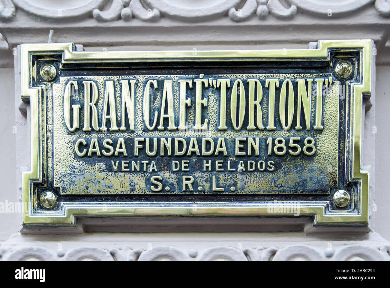 BUENOS AIRES, ARGENTINA-APRIL 7: cafe tortoni is a cafe notables in the avenida de mayo opened in the 1858, the oldest in town,on the 7th april 2008 i Stock Photo