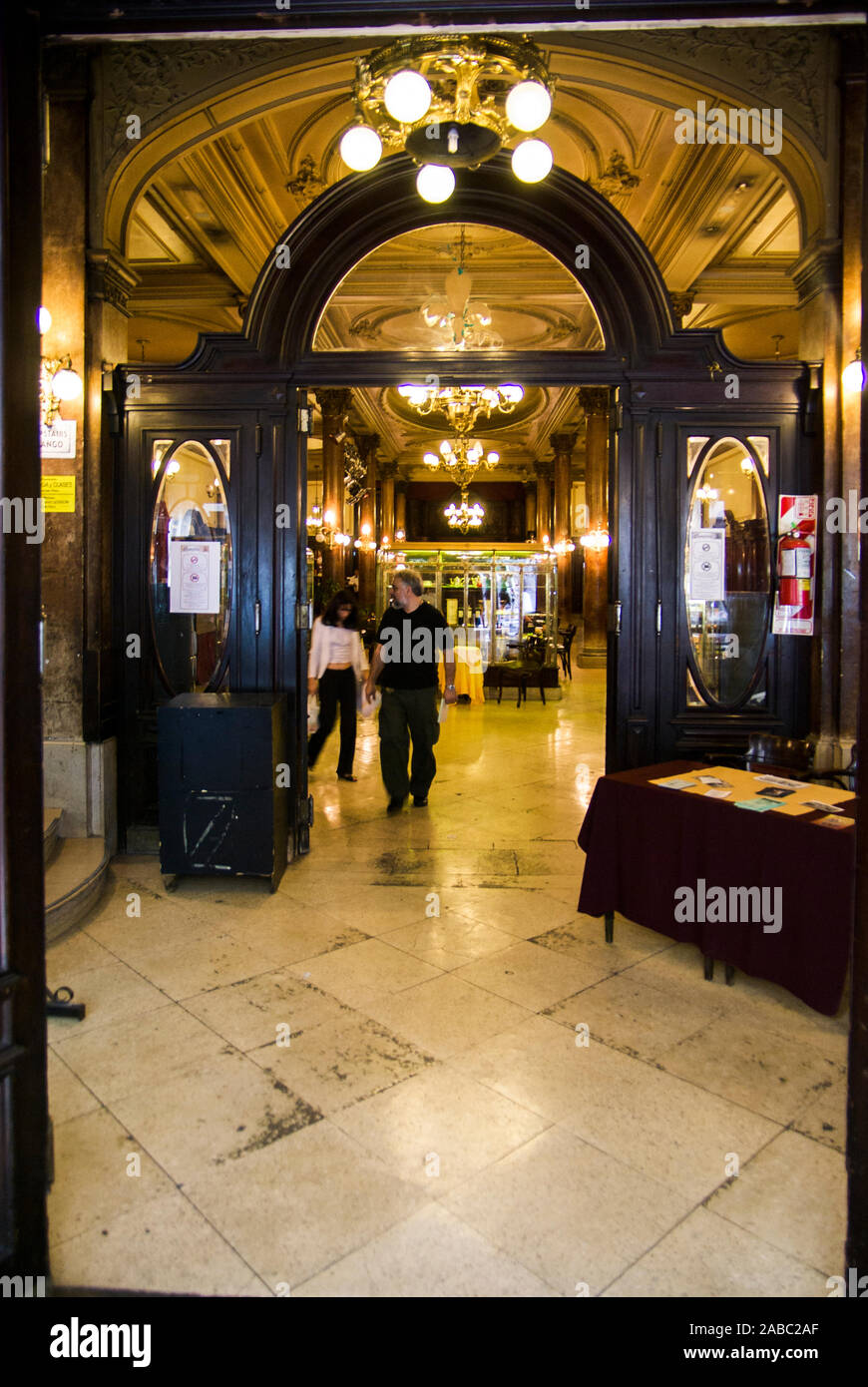 BUENOS AIRES, ARGENTINA-APRIL 8: confiteria ideal is a famous bar in the avenida de mayo opened in the 1894, the oldest in town,on the 8th april 2008 Stock Photo