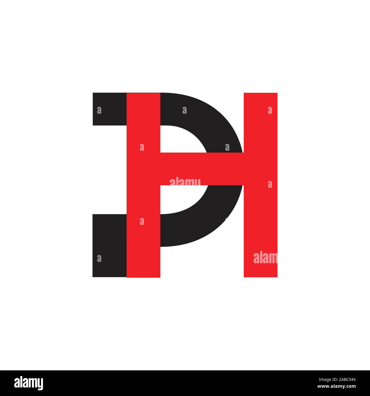 letter ph simple linked geometric logo vector Stock Vector