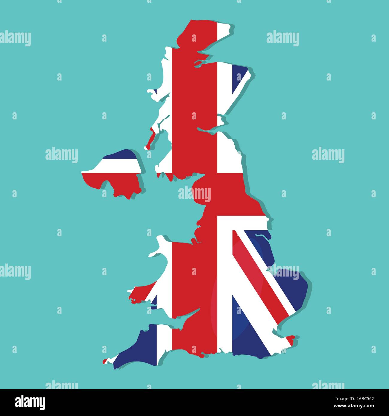 united kingdom map with united - United Kingdom Map With United Kingdom National Flag Inside Vector Illustration 2ABC562