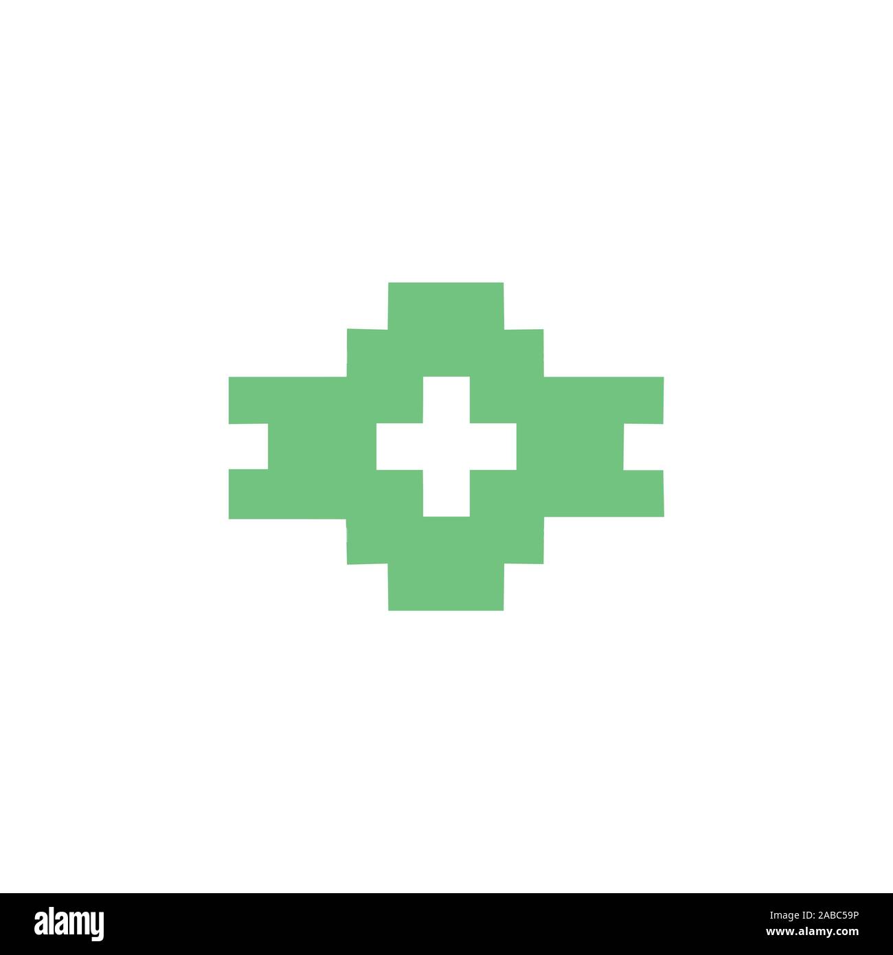 plus medical pixel label logo vector Stock Vector Image & Art - Alamy