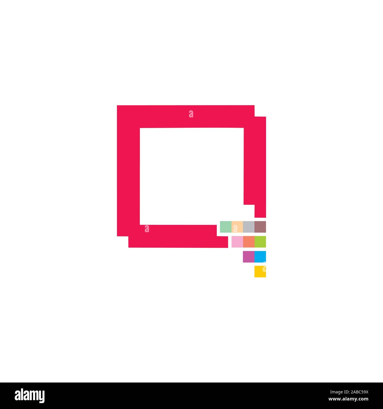 frame colorful pixel talk symbol logo vector Stock Vector Image & Art ...