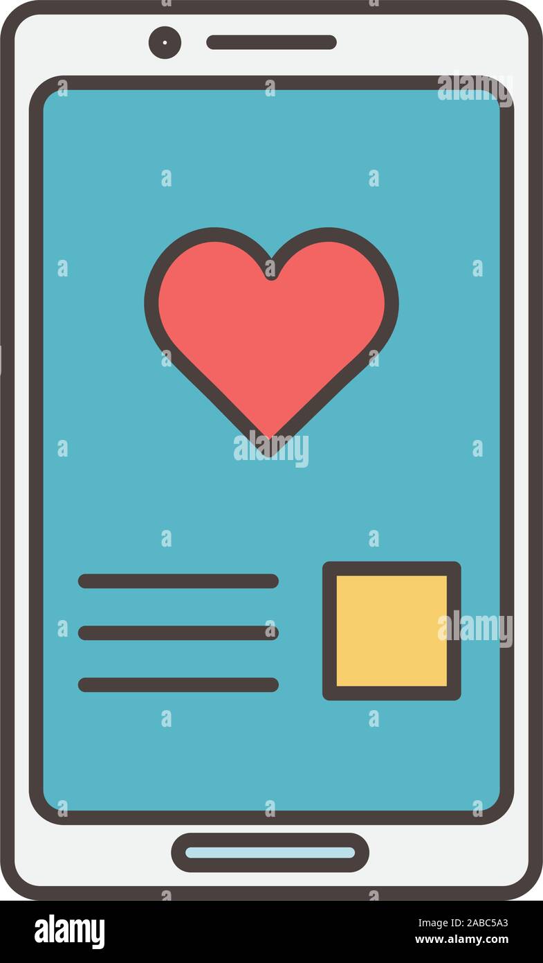 smartphone chat love romance social media icon white background vector ...