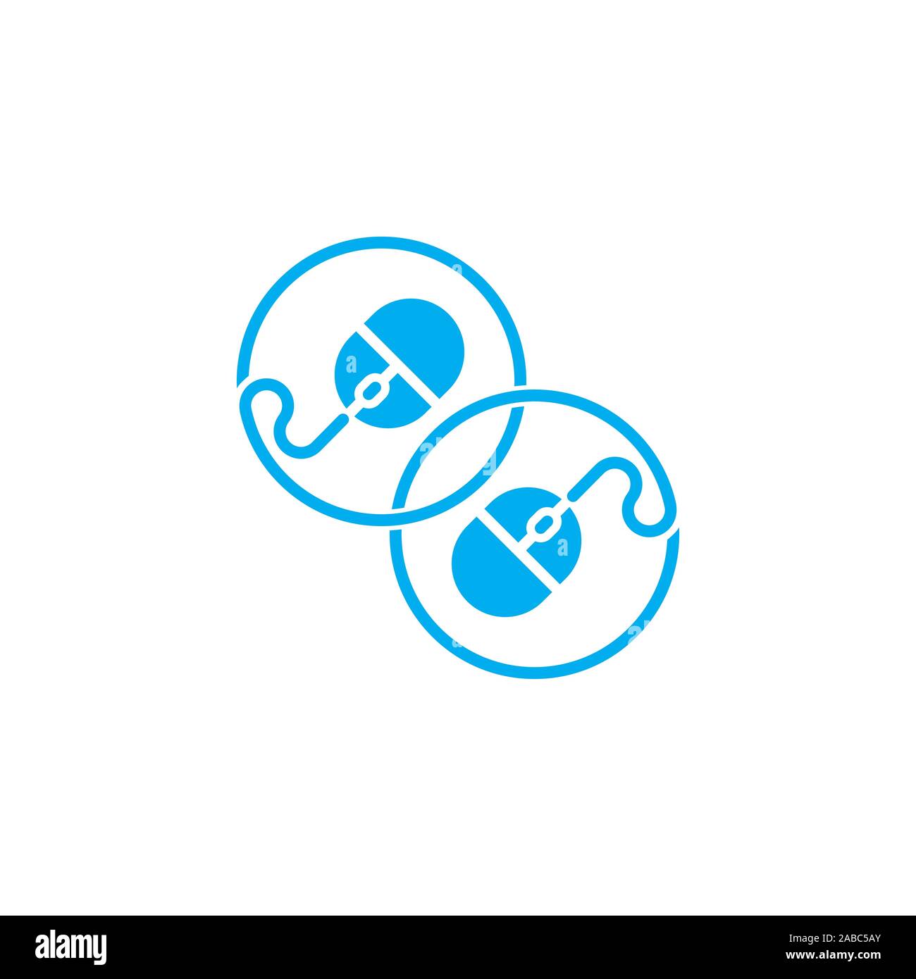 linked pc mouse cable symbol logo vector Stock Vector