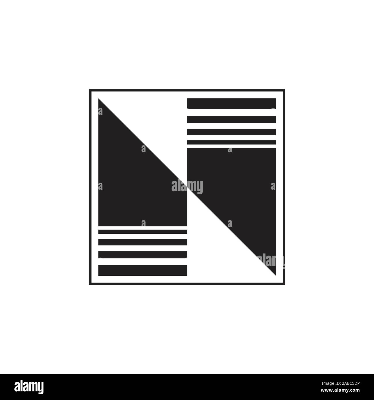 letter n stripes geometric square logo vector Stock Vector Image & Art ...