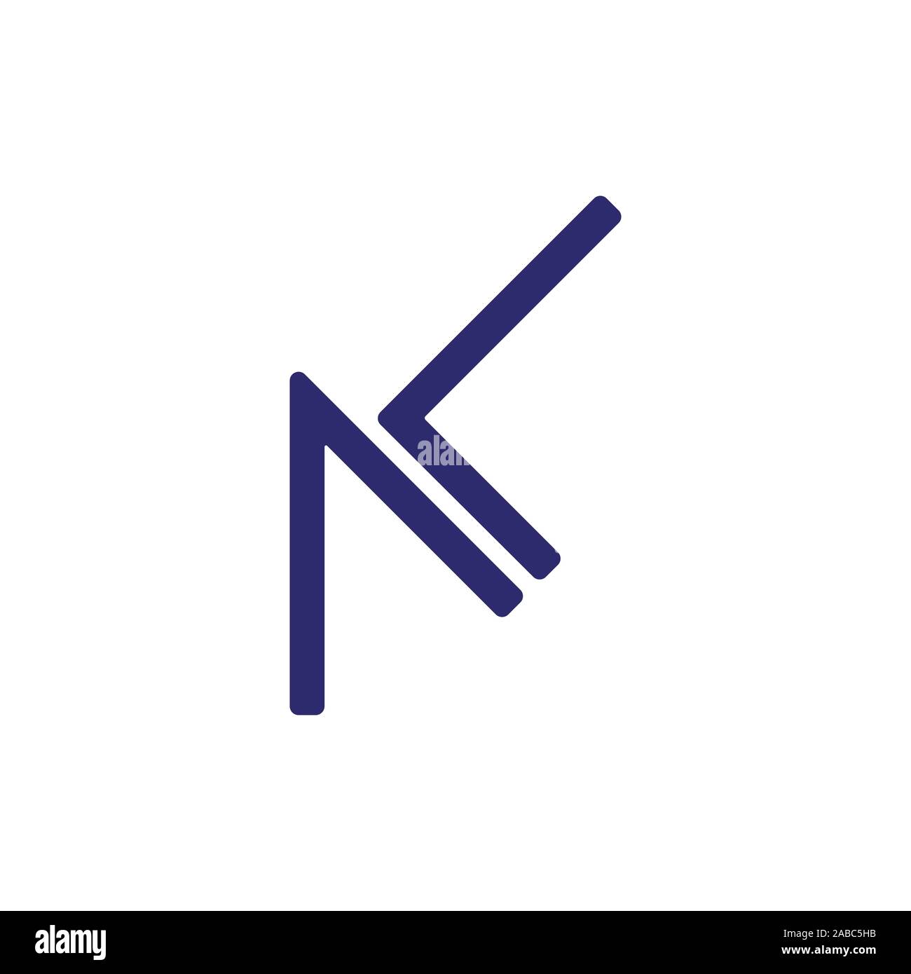 abstract letter kl simple line logo vector Stock Vector