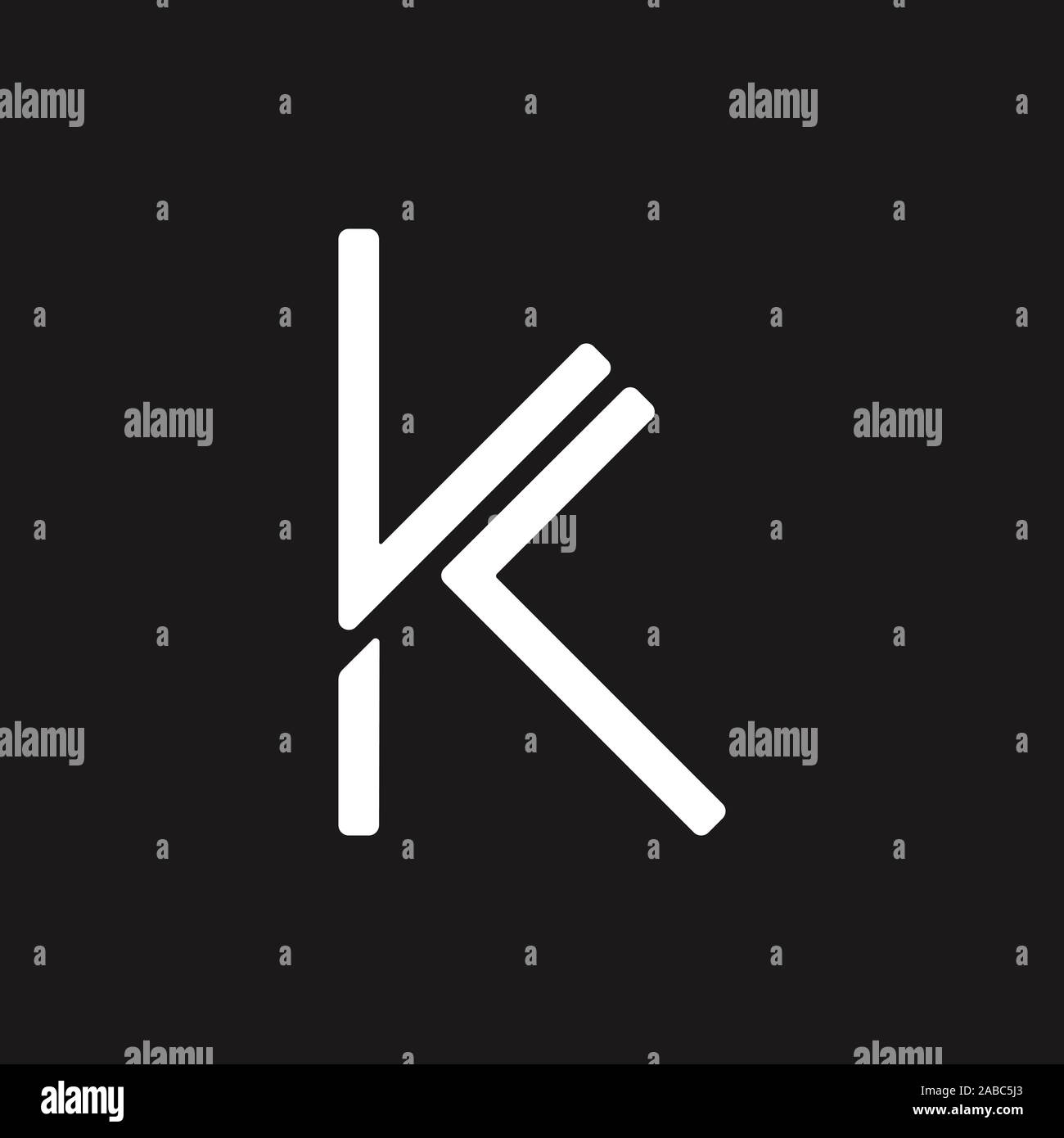abstract letter kl simple line logo vector Stock Vector