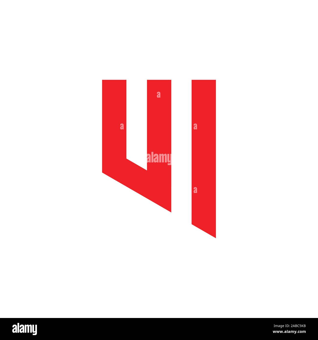 letter uw simple geometric line logo vector Stock Vector