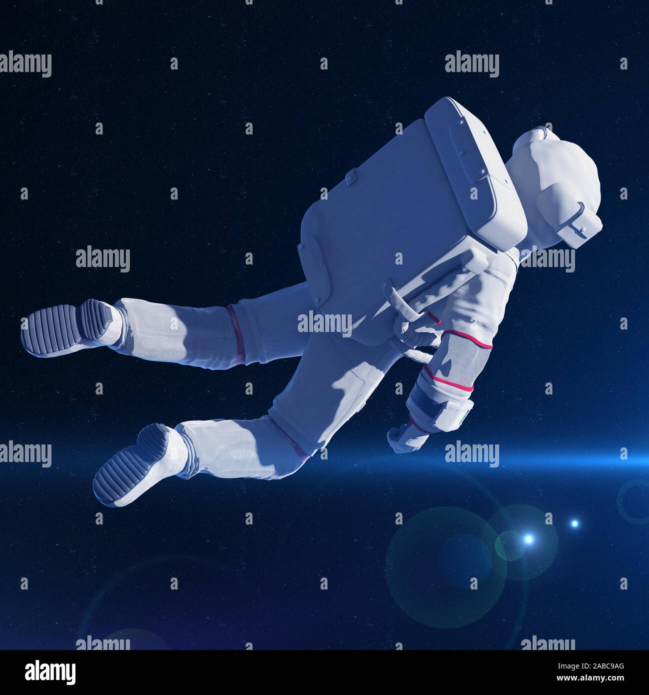 3d rendered illustration of an astronaut in space Stock Photo