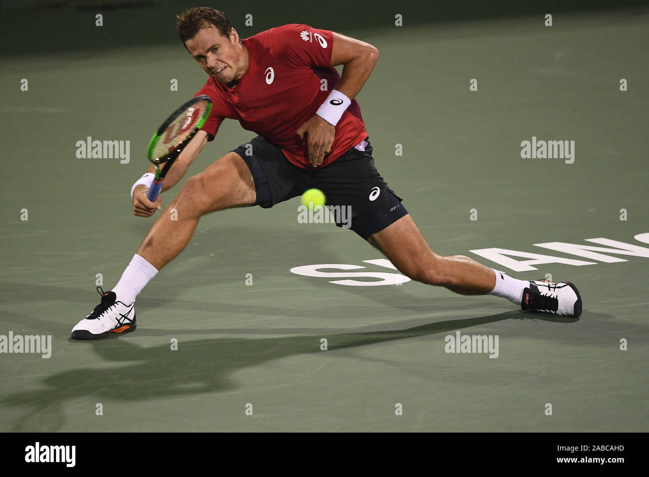 Canadian professional tennis player Vasek Pospisil competes against  Brazilian professional tennis player Joao Souza during the second round of  2019 Ro Stock Photo - Alamy