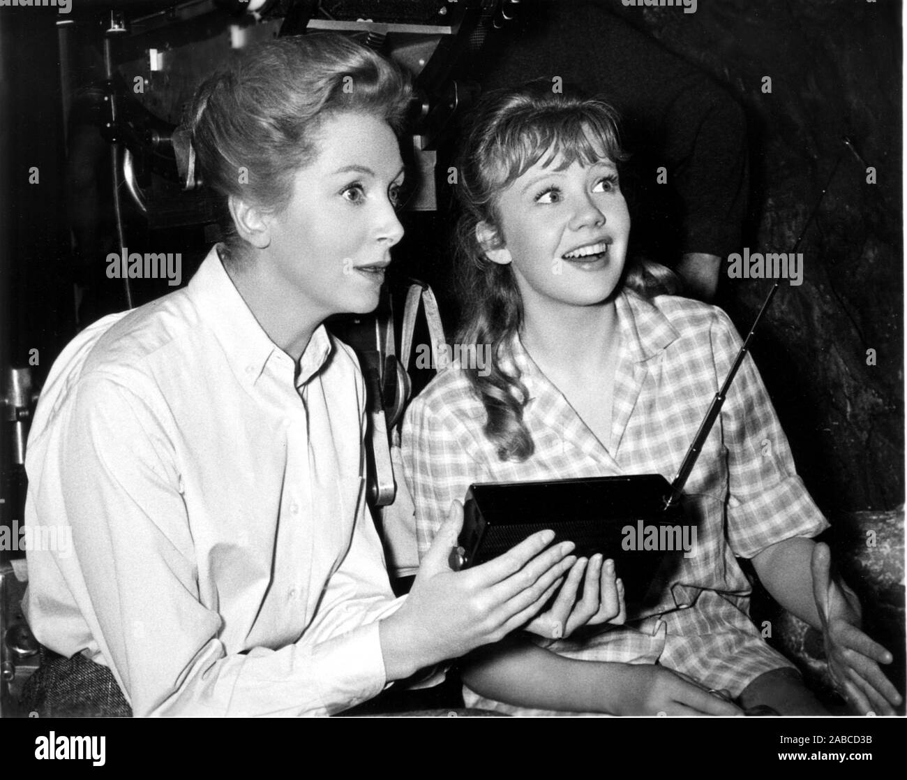 THE CHALK GARDEN, from left, Deborah Kerr, Hayley Mills, listening to