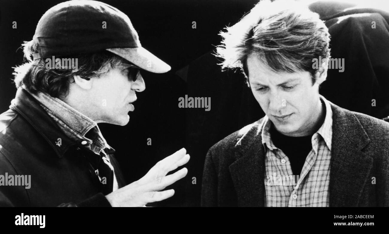 CRASH, from left director David Cronenberg, James Spader on set, 1996