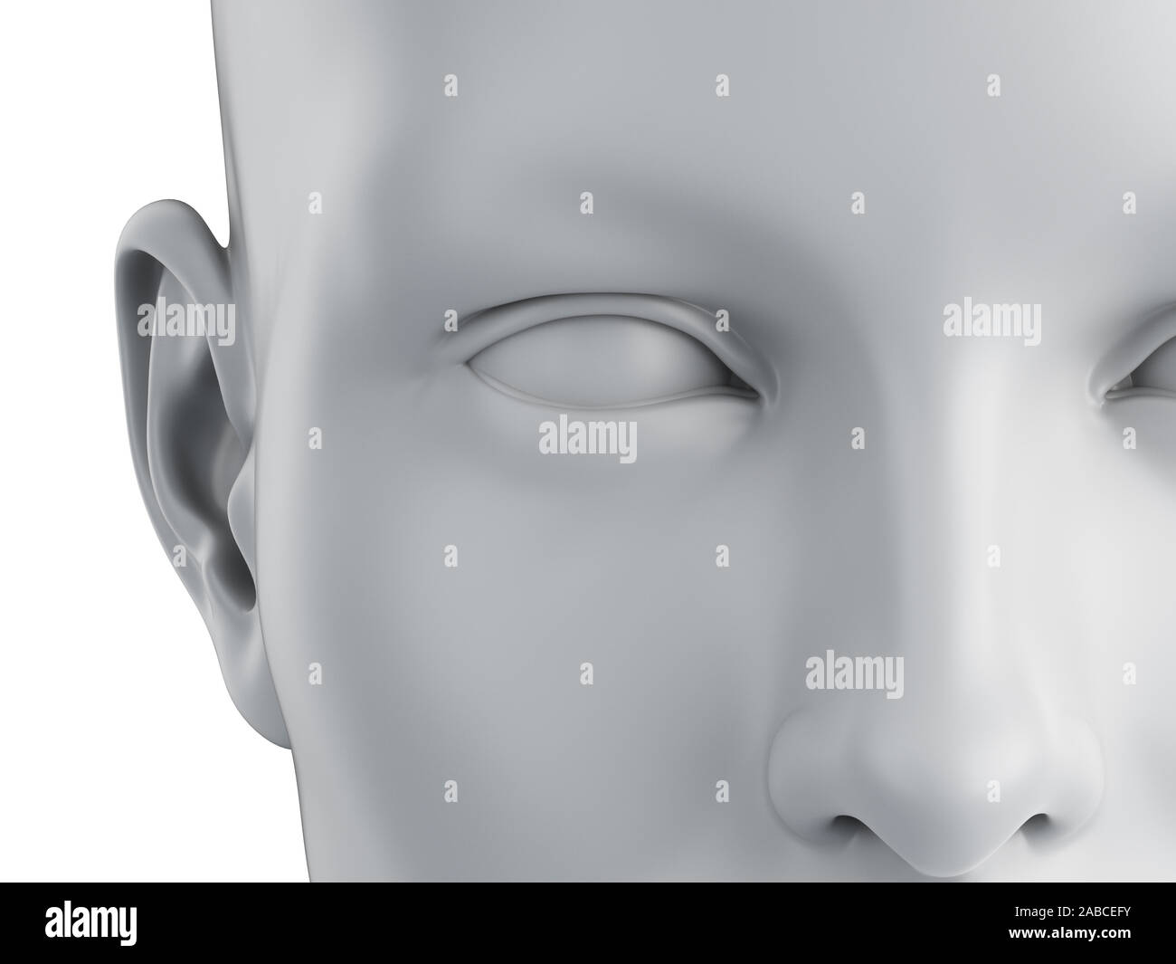 Gray R Realistic Face 3d rendered medically accurate illustration of a grey abstract female ...