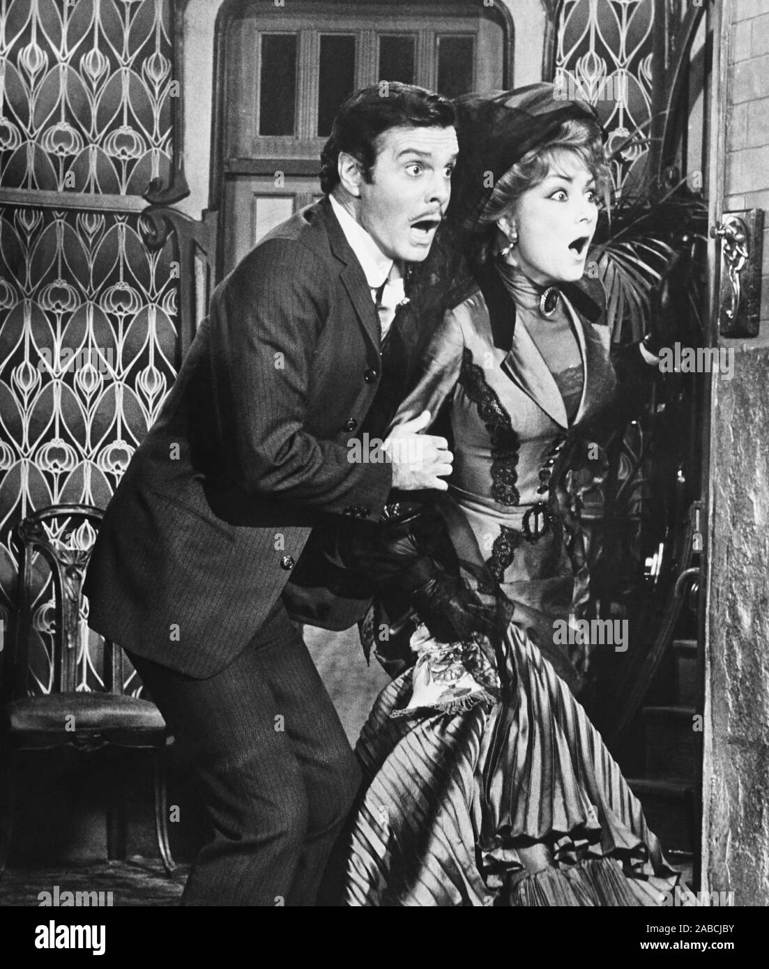 A FLEA IN HER EAR, from left Louis Jourdan, Rosemary Harris, 1968. TM