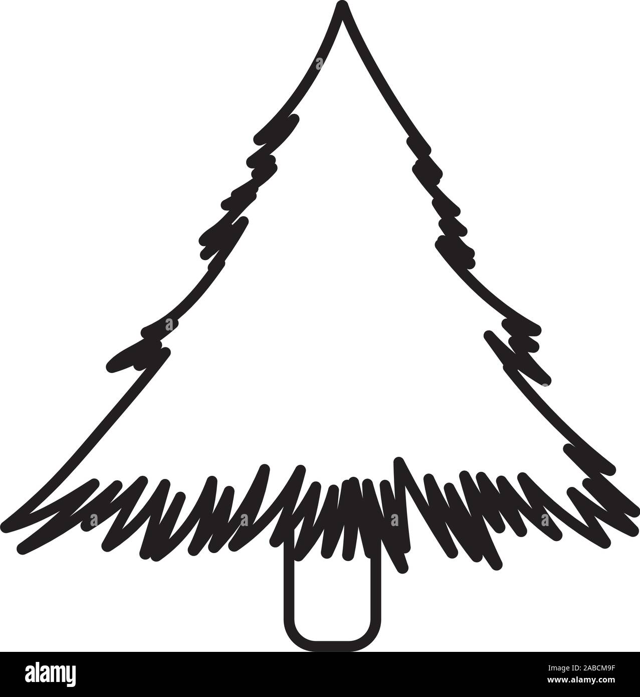 pine tree nature icon on white background vector illustration thick ...
