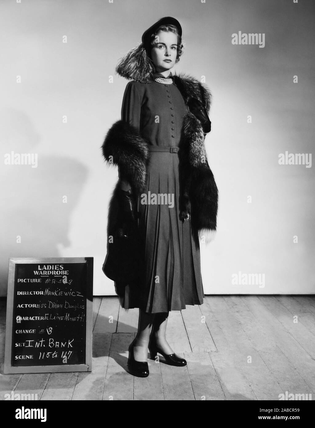 HOUSE OF STRANGERS, Diana Douglas wardrobe test, 1949, TM & Copyright