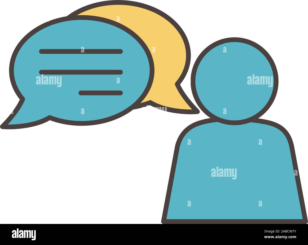 avatar speech bubble social media icon vector illustration Stock Vector