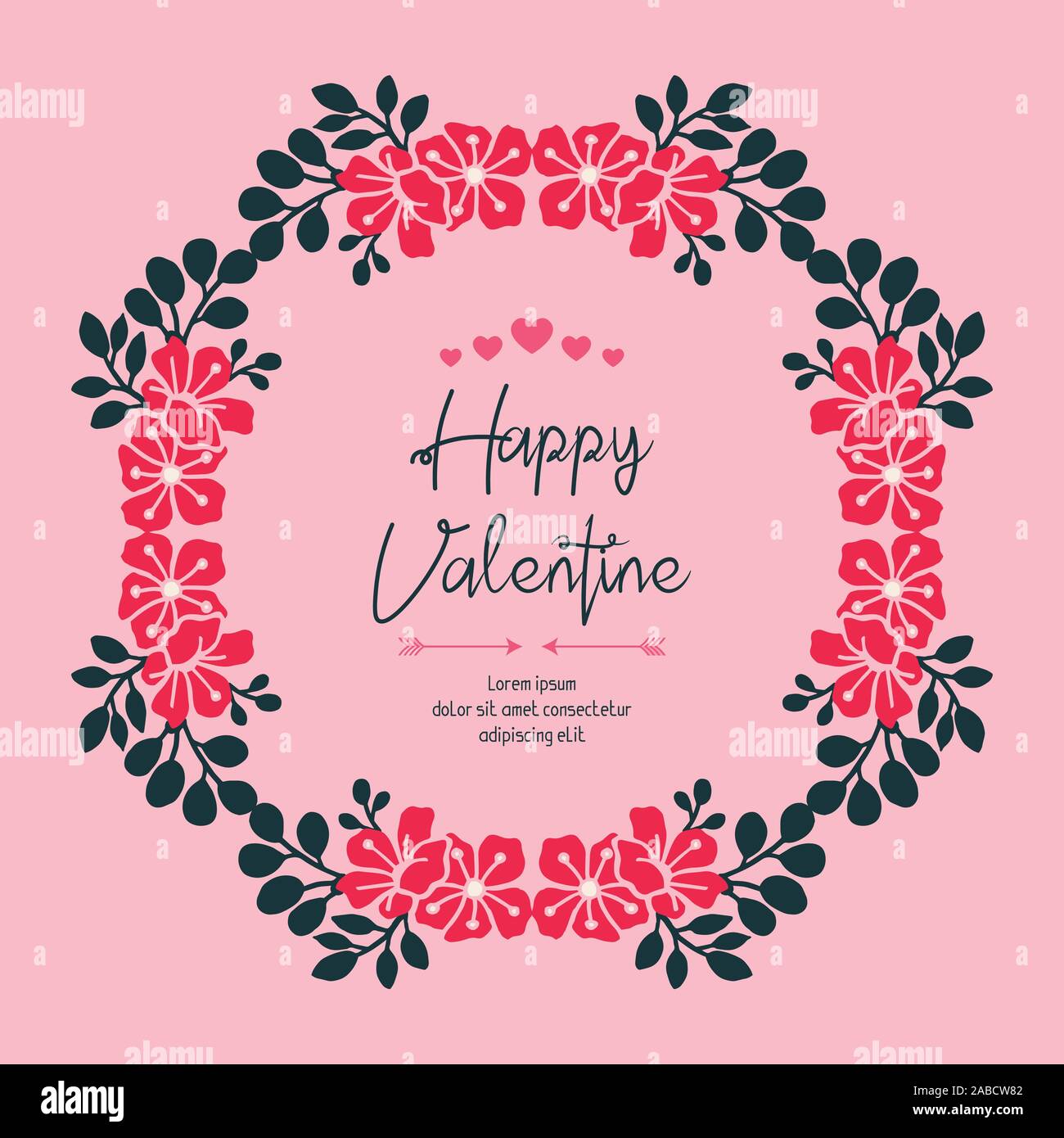 Celebration card of happy valentine day, with texture of leaf flower ...