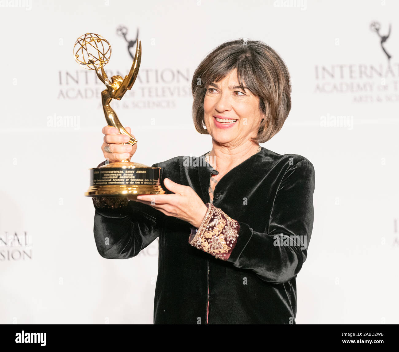 New York, NY - November 25, 2019: Christiane Amanpour attends 47th International Emmy Awards at Hilton hotel Stock Photo