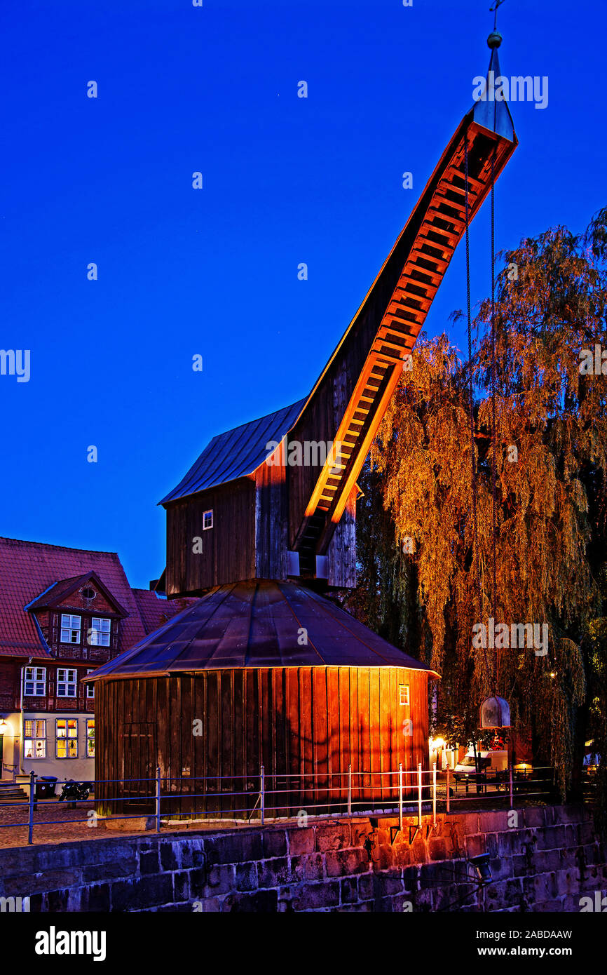 Der alte Kran in Lueneburg, Niedersachsen, Bundesrepublik Deutschland Stock Photo