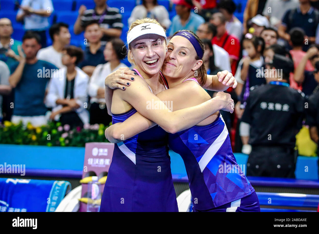 Ukrainian professional tennis player Lyudmyla Kichenok, left, and