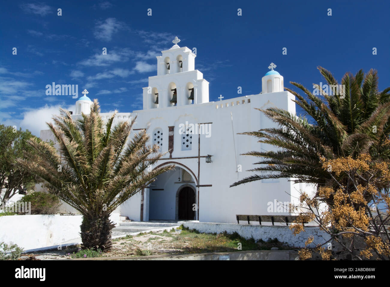 Emporio, auf der Insel Thira oder Thera, ist eine kleine Stadt auf dem giechischen Archipel Santorin auf den Kykladen. Stock Photo