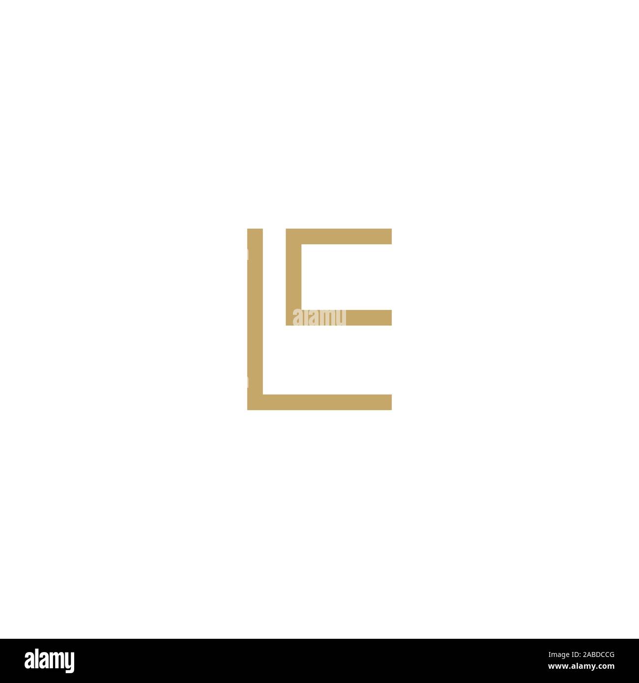 Initial letter el or le logo vector design template Stock Vector