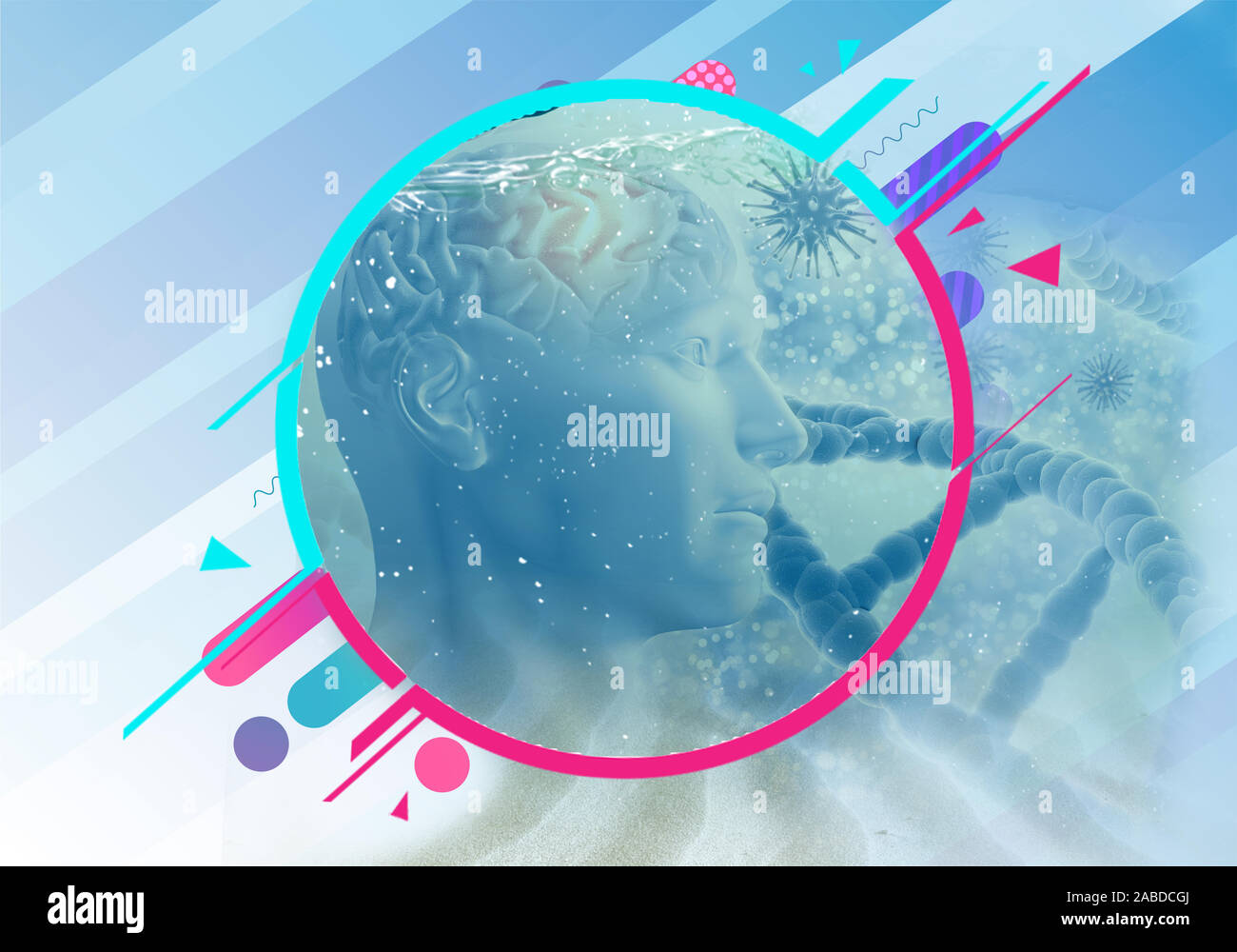 Cyborg Dna Abstract Artificial intelligence and medicine concept cyborg with dna ...