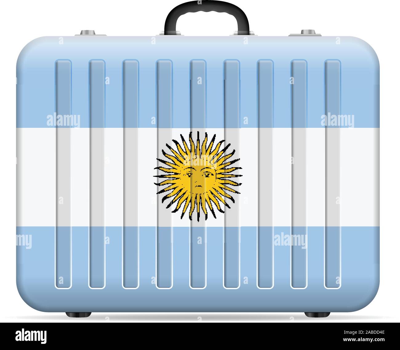 Argentina flag travel suitcase on a white background. Vector ...