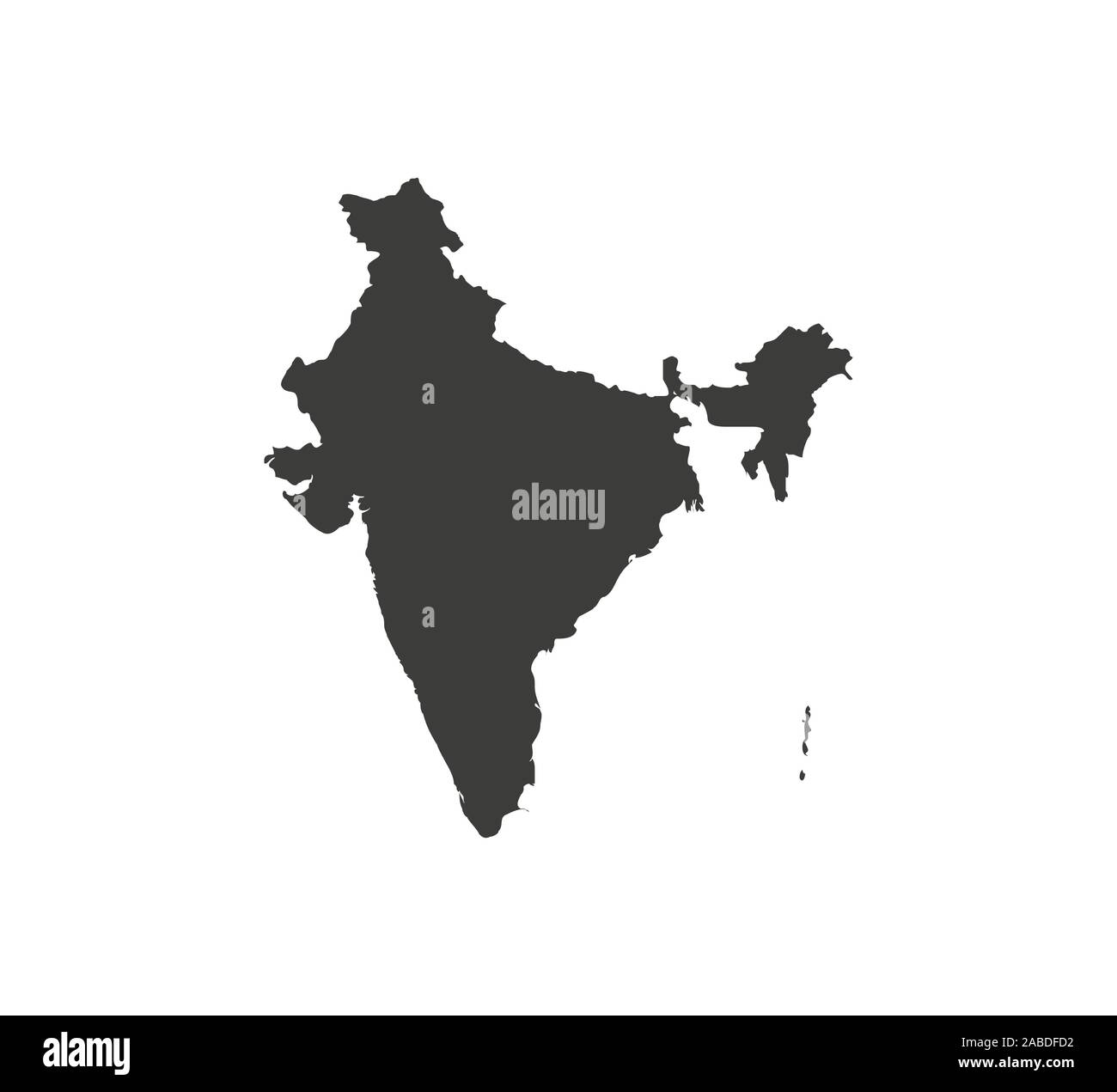 India map on white background. Vector illustration. Stock Vector